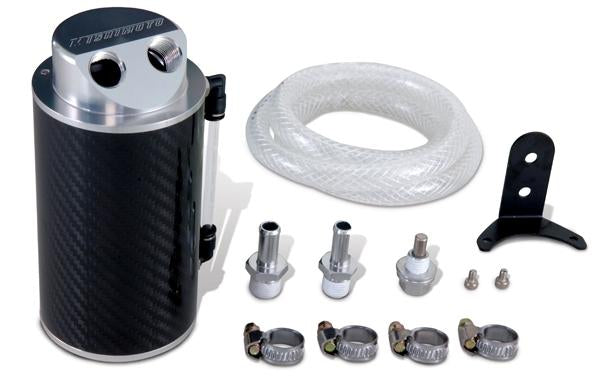 Mishimoto 07-13 Mazda Mazdaspeed3 Baffled Oil Catch Can Kit - Black (PCV Side)