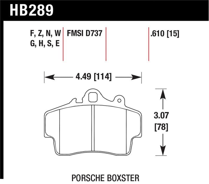 Hawk Porsche HPS Street Front Brake Pads