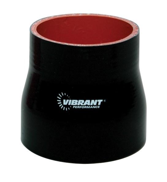 Vibrant 4 Ply Reinforced Silicone Transition Connector - 2in I.D. x 2.75in I.D. x 3in long (BLACK)