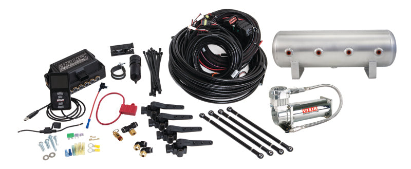 Air Lift Performance 3H (3/8 Air Line 2.5 Gal Raw Aluminum Tank VIAIR 444C Comp)