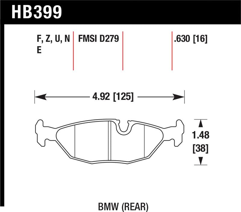 Hawk 84-4/91 BMW 325 (E30) HP+ Street Rear Brake Pads