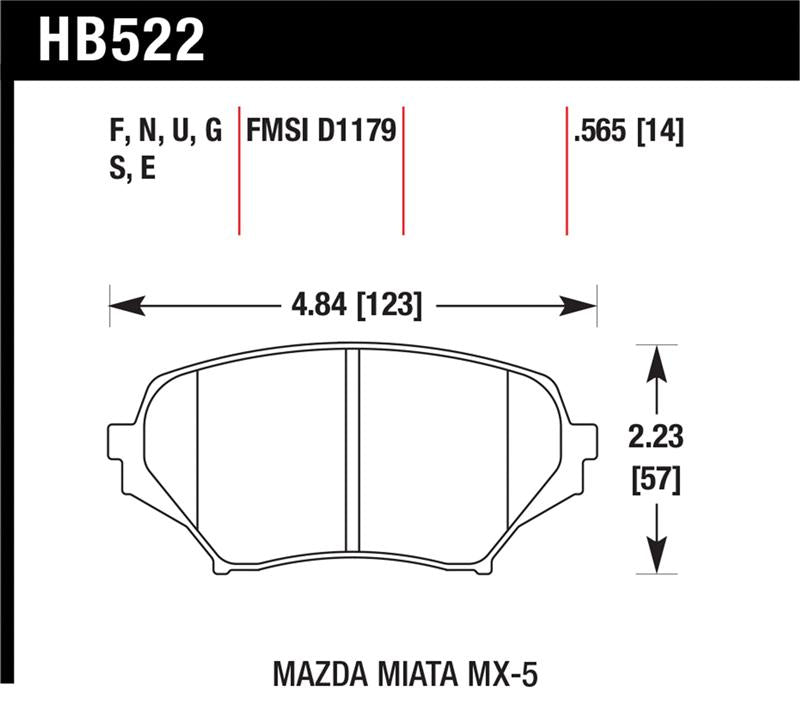 Hawk 06-11 Mazda Miata Mx-5 Front DTC-60 Race Brake Pads