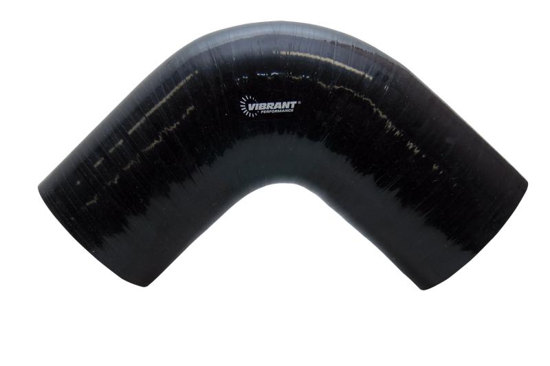 Vibrant 4 Ply Reinforced Silicone Elbow Connector - 2in I.D. - 90 deg. Elbow (BLACK)