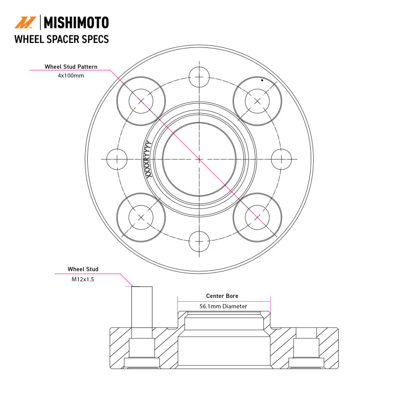 Mishimoto Wheel Spacers - 5x120 - 67.1 - 25 - M14 - Black