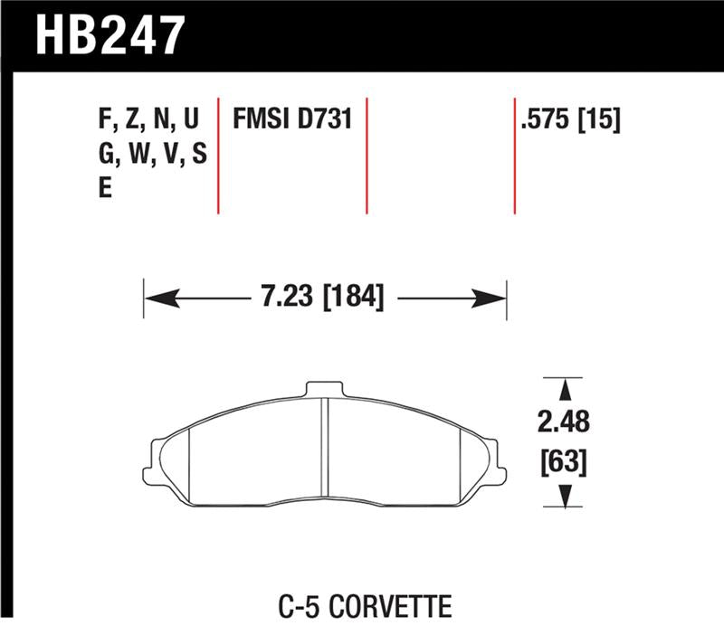 Hawk 04-09 Cadillac XLR /  97-11 Chevrolet Cadillac / 05-06 Pontiac GTO DTC-70 Front Race Brake Pads