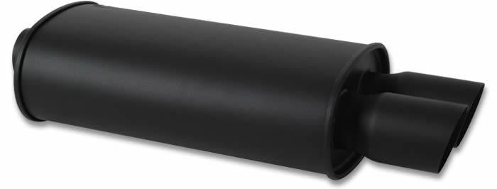 Vibrant StreetPower FLAT BLACK Oval Muffler with Single 3in Outlet - 2.25in inlet I.D.